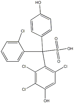 (2-クロロフェニル)(2,3,6-トリクロロ-4-ヒドロキシフェニル)(4-ヒドロキシフェニル)メタンスルホン酸 化学構造式