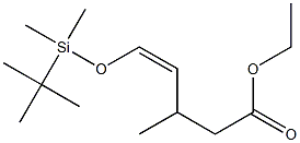 (5Z)-3-メチル-5-[ジメチル(1,1-ジメチルエチル)シロキシ]-4-ペンテン酸エチル 化学構造式