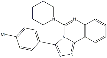 3-(4-クロロフェニル)-5-(1-ピペリジニル)-1,2,4-トリアゾロ[4,3-c]キナゾリン 化学構造式