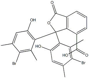 1,1-Bis(3-bromo-6-hydroxy-2,4-dimethylphenyl)-1,3-dihydro-3-oxoisobenzofuran-7-carboxylic acid Struktur