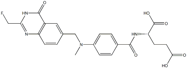 (2S)-2-[4-[N-[(3,4-Dihydro-2-fluoromethyl-4-oxoquinazolin)-6-ylmethyl]-N-methylamino]benzoylamino]glutaric acid Struktur