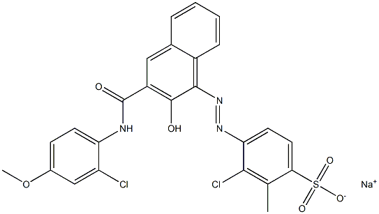  3-Chloro-2-methyl-4-[[3-[[(2-chloro-4-methoxyphenyl)amino]carbonyl]-2-hydroxy-1-naphtyl]azo]benzenesulfonic acid sodium salt