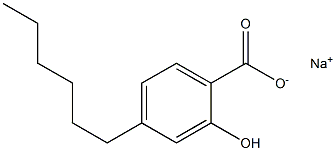 4-Hexyl-2-hydroxybenzoic acid sodium salt Structure