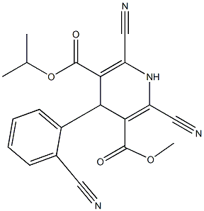 4-(2-Cyanophenyl)-2-cyano-6-cyano-1,4-dihydropyridine-3,5-dicarboxylic acid 3-methyl 5-isopropyl ester Structure