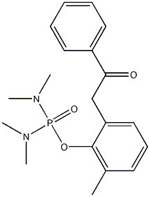 N,N,N',N'-Tetramethyldiamidophosphoric acid 2-(2-oxo-2-phenylethyl)-6-methylphenyl ester Struktur