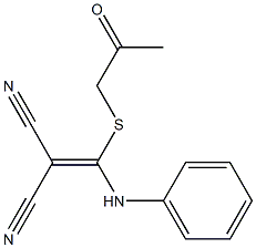 3-[(Acetonyl)thio]-3-phenylamino-2-cyanoacrylonitrile Structure