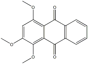 1,2,4-トリメトキシ-9,10-アントラキノン 化学構造式