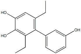 2,6-Diethyl-1,1'-biphenyl-3,3',4-triol,,结构式