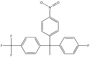 1-(4-フルオロフェニル)-1-(4-ニトロフェニル)-1-(4-トリフルオロメチルフェニル)エタン 化学構造式