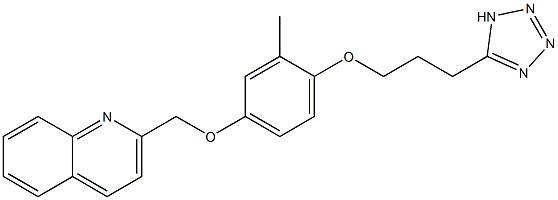 2-[4-[3-(1H-Tetrazol-5-yl)propoxy]-3-methylphenoxymethyl]quinoline Struktur