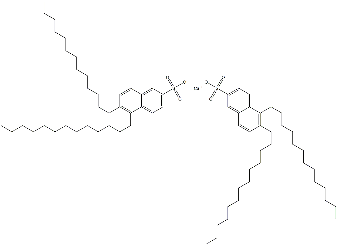 Bis(5,6-ditridecyl-2-naphthalenesulfonic acid)calcium salt Structure