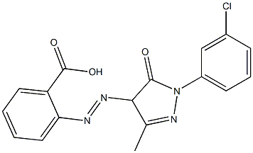 2-[1-(3-Chlorophenyl)-3-methyl-5-oxo-2-pyrazolin-4-ylazo]benzoic acid Struktur