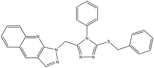 1-[[5-(Benzylthio)-4-phenyl-4H-1,2,4-triazol-3-yl]methyl]-1H-pyrazolo[3,4-b]quinoline 结构式