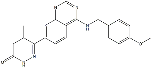 4,5-Dihydro-5-methyl-6-[4-(4-methoxybenzylamino)quinazolin-7-yl]pyridazin-3(2H)-one Structure