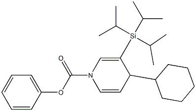 1,4-Dihydro-4-cyclohexyl-3-(triisopropylsilyl)pyridine-1-carboxylic acid phenyl ester 结构式