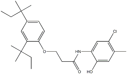 2-[3-(2,4-Di-tert-amylphenoxy)propanoylamino]-4-chloro-5-methylphenol 结构式