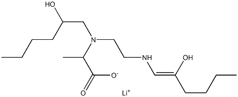 2-[N-(2-ヒドロキシヘキシル)-N-[2-(2-ヒドロキシ-1-ヘキセニルアミノ)エチル]アミノ]プロピオン酸リチウム 化学構造式