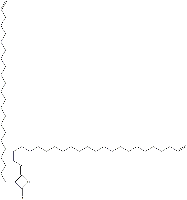 3-(22-トリコセニル)-4-(23-テトラコセン-1-イリデン)オキセタン-2-オン 化学構造式