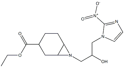 7-[2-ヒドロキシ-3-(2-ニトロ-1H-イミダゾール-1-イル)プロピル]-7-アザビシクロ[4.1.0]ヘプタン-3-カルボン酸エチル 化学構造式