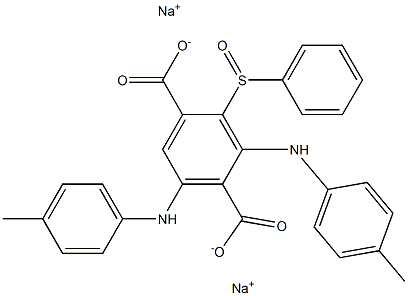 2-(フェニルスルフィニル)-3,5-ジ(p-トルイジノ)テレフタル酸二ナトリウム 化学構造式