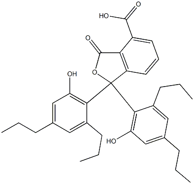 1,3-Dihydro-1,1-bis(6-hydroxy-2,4-dipropylphenyl)-3-oxoisobenzofuran-4-carboxylic acid,,结构式