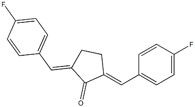 2,5-ビス[(E)-4-フルオロベンジリデン]シクロペンタノン 化学構造式