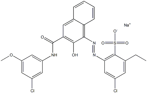  4-Chloro-2-ethyl-6-[[3-[[(3-chloro-5-methoxyphenyl)amino]carbonyl]-2-hydroxy-1-naphtyl]azo]benzenesulfonic acid sodium salt