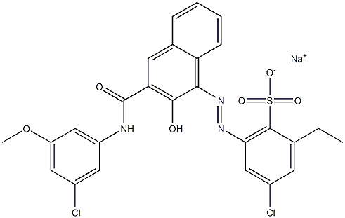 4-Chloro-2-ethyl-6-[[3-[[(3-chloro-5-methoxyphenyl)amino]carbonyl]-2-hydroxy-1-naphtyl]azo]benzenesulfonic acid sodium salt