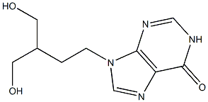 9-[4-Hydroxy-3-(hydroxymethyl)butyl]-9H-purin-6(1H)-one Struktur