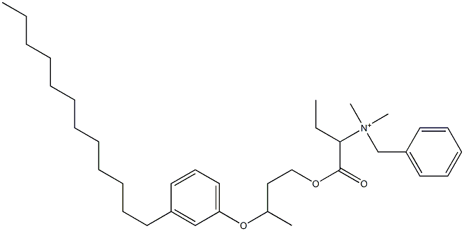 N,N-Dimethyl-N-benzyl-N-[1-[[3-(3-dodecylphenyloxy)butyl]oxycarbonyl]propyl]aminium Structure