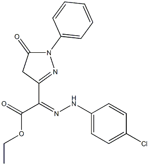 2-[2-(4-Chlorophenyl)hydrazono]-2-[(4,5-dihydro-5-oxo-1-phenyl-1H-pyrazole)-3-yl]acetic acid ethyl ester Structure