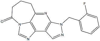 4,5,6,8-テトラヒドロ-8-(2-フルオロベンジル)-1,2a,7,8,9-ペンタアザシクロヘプタ[cd]-as-インダセン-3-オン 化学構造式