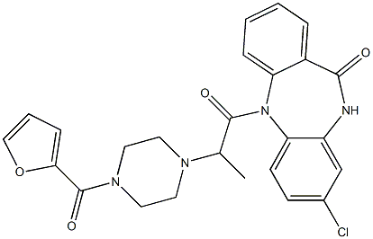 8-Chloro-5-[2-[4-[(furan-2-yl)carbonyl]piperazin-1-yl]propanoyl]-5,10-dihydro-11H-dibenzo[b,e][1,4]diazepin-11-one Structure