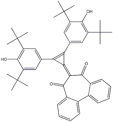 6-[2,3-ビス(3,5-ジtert-ブチル-4-ヒドロキシフェニル)-2-シクロプロペン-1-イリデン]-5H-ジベンゾ[a,c]シクロヘプテン-5,7(6H)-ジオン 化学構造式