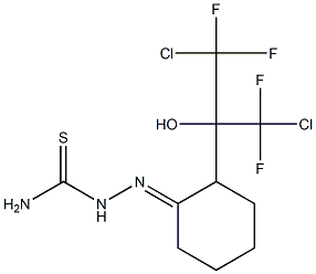 2-[2-クロロ-1-ヒドロキシ-2,2-ジフルオロ-1-(クロロジフルオロメチル)エチル]シクロヘキサノンチオセミカルバゾン 化学構造式
