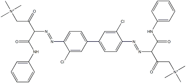 3,3'-[(3,3'-Dichloro-1,1'-biphenyl-4,4'-diyl)bisazo]bis[N,N,N-trimethyl-2,4-dioxo-4-(phenylamino)-1-butanaminium] Structure