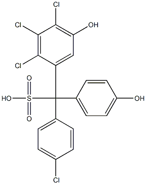 (4-Chlorophenyl)(2,3,4-trichloro-5-hydroxyphenyl)(4-hydroxyphenyl)methanesulfonic acid Structure