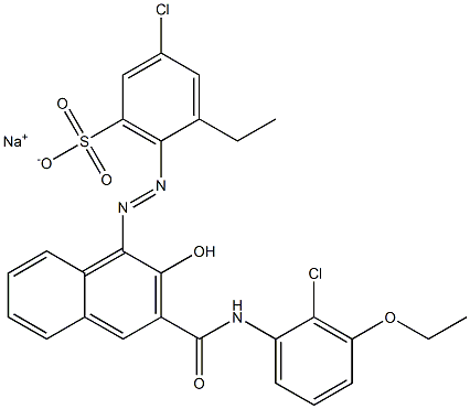 3-Chloro-5-ethyl-6-[[3-[[(2-chloro-3-ethoxyphenyl)amino]carbonyl]-2-hydroxy-1-naphtyl]azo]benzenesulfonic acid sodium salt