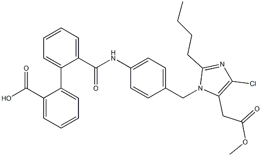 2-Butyl-4-chloro-1-[4-[2-(2-(hydroxycarbonyl)phenyl)benzoylamino]benzyl]-1H-imidazole-5-acetic acid methyl ester