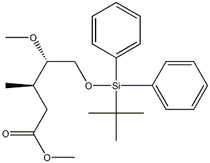 (3R,4S)-5-[(tert-Butyldiphenylsilyl)oxy]-4-methoxy-3-methylpentanoic acid methyl ester Structure
