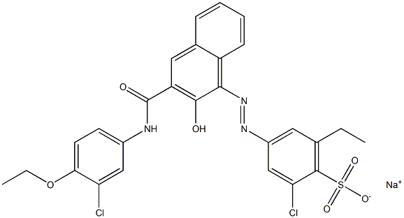 2-Chloro-6-ethyl-4-[[3-[[(3-chloro-4-ethoxyphenyl)amino]carbonyl]-2-hydroxy-1-naphtyl]azo]benzenesulfonic acid sodium salt|