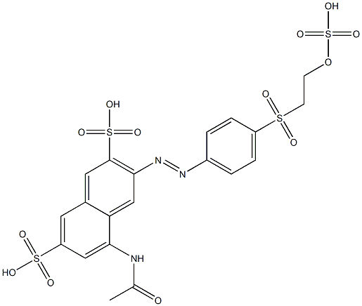 5-Acetylamino-3-[p-[2-(sulfooxy)ethylsulfonyl]phenylazo]-2,7-naphthalenedisulfonic acid,,结构式