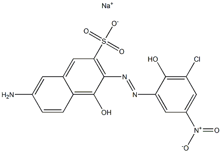 7-Amino-4-hydroxy-3-[(3-chloro-2-hydroxy-5-nitrophenyl)azo]naphthalene-2-sulfonic acid sodium salt,,结构式