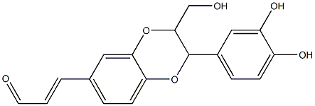 3-[2-(3,4-Dihydroxyphenyl)-2,3-dihydro-3-hydroxymethyl-1,4-benzodioxin-6-yl]propenal,,结构式