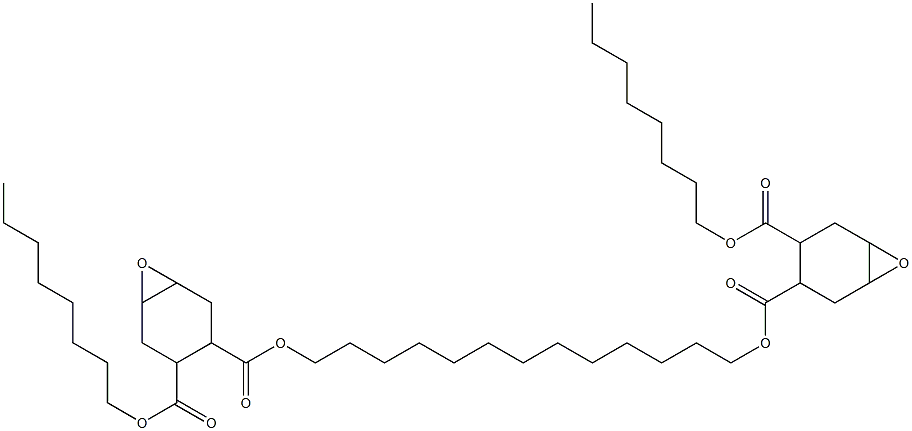 Bis[2-(octyloxycarbonyl)-4,5-epoxy-1-cyclohexanecarboxylic acid]1,13-tridecanediyl ester Struktur