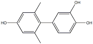 2',6'-Dimethyl-1,1'-biphenyl-3,4,4'-triol,,结构式