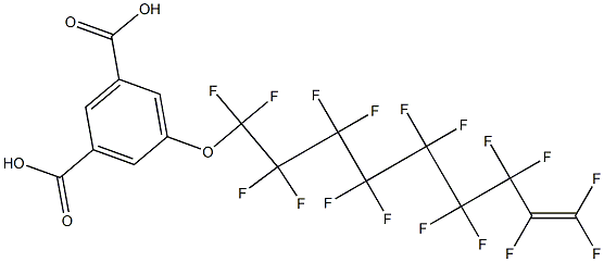 5-[(ヘプタデカフルオロ-8-ノネニル)オキシ]イソフタル酸 化学構造式