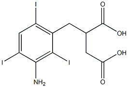 2-(3-Amino-2,4,6-triiodobenzyl)succinic acid,,结构式