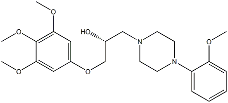 (R)-1-(3,4,5-トリメトキシフェノキシ)-3-[4-(2-メトキシフェニル)ピペラジン-1-イル]プロパン-2-オール 化学構造式