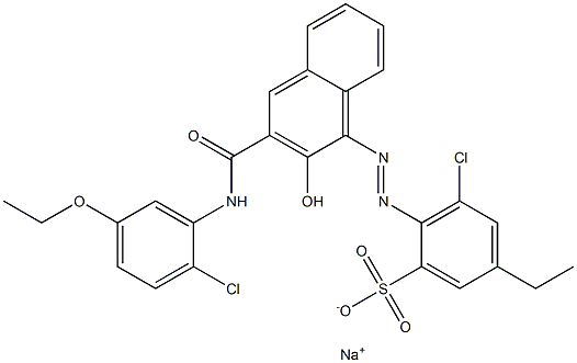 3-Chloro-5-ethyl-2-[[3-[[(2-chloro-5-ethoxyphenyl)amino]carbonyl]-2-hydroxy-1-naphtyl]azo]benzenesulfonic acid sodium salt